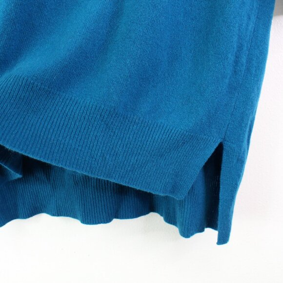 Neiman Marcus Cashmere Rolled Dolman Sweater Teal Size L - Picture 3 of 8